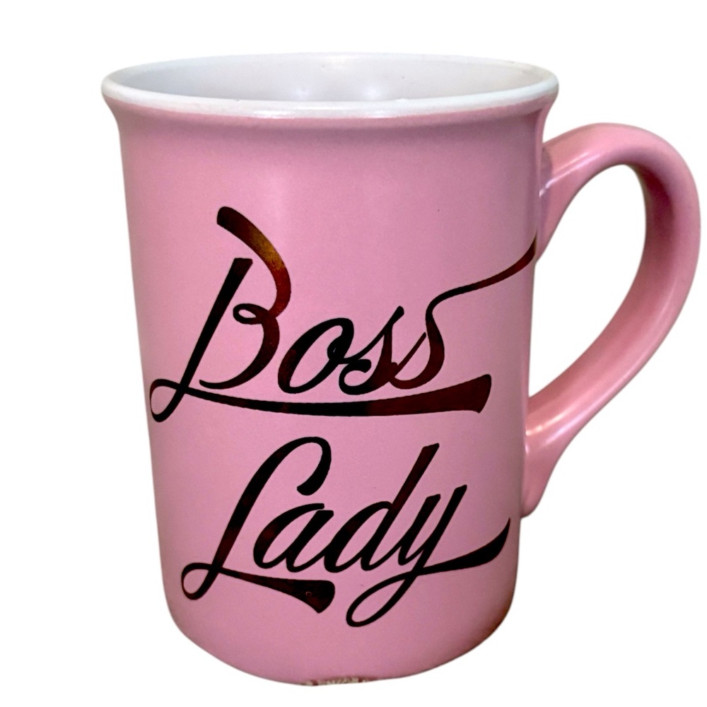 NWT Coventry Stoneware Pink & Gold Boss Lady Coffee Cup/ Mug 8oz.